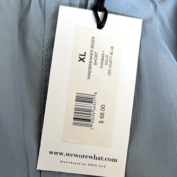 NEW WEWOREWHAT - SOLID WINDBREAKER BIKER SHORT in Blue - Picture 6 of 7